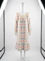 Pyjama polaire chemise de nuit flanelle ruffles étudiante - Vue 1 - Pyjama polaire