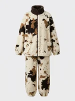 Pyjama polaire col montant zippé femme ample cocooning - Vue 1 - Pyjama polaire