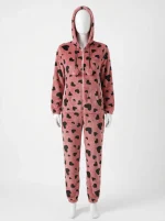 Pyjama polaire combinaison flanelle capuche fantaisie femme - Vue 1 - Pyjama polaire