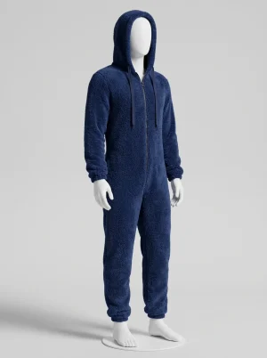 Pyjama polaire combinaison homme pelucheuse capuche confort - Vue 2 - Pyjama polaire