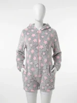 Pyjama polaire combishort capuche femme épais douillet - Vue 1 - Pyjama polaire