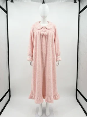 Pyjama polaire coton épais ample hiver femme élégant - Vue 1 - Pyjama polaire