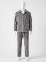 Pyjama polaire coton homme épais confort hivernal - Vue 1 - Pyjama polaire