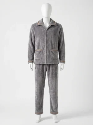 Pyjama polaire coton homme épais confort hivernal - Vue 1 - Pyjama polaire