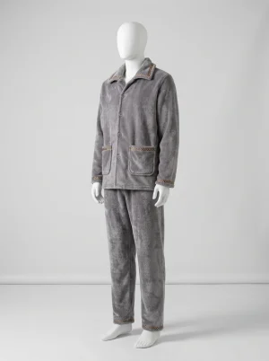 Pyjama polaire coton homme épais confort hivernal - Vue 2 - Pyjama polaire