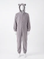 Pyjama polaire coton pelucheux capuche hiver femme - Vue 1 - Pyjama polaire