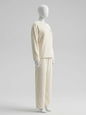 Pyjama polaire ensemble flanelle décontracté hiver femme - Vue 2 - Pyjama polaire