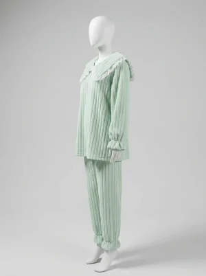 Pyjama polaire ensemble homewear femme col carré raffiné - Vue 2 - Pyjama polaire