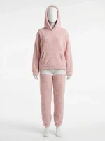 Pyjama polaire ensemble molletonné capuche cocooning hiver femme - Vue 1 - Pyjama polaire