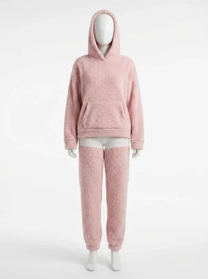 Pyjama polaire ensemble molletonné capuche cocooning hiver femme - Vue 1 - Pyjama polaire