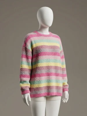 Pyjama polaire ensemble rayé style coréen quotidien femme - Vue 2 - Pyjama polaire