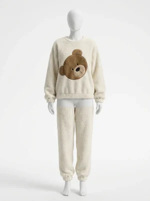 Pyjama polaire épais hiver décontracté femme deux pièces - Vue 1 - Pyjama polaire