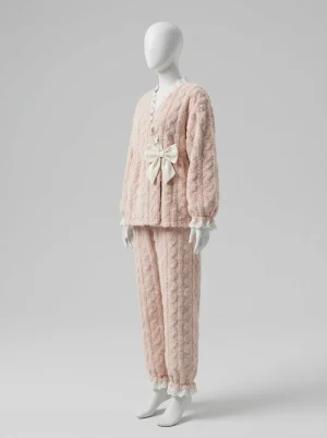 Pyjama polaire épais texturé homewear raffiné femme - Vue 2 - Pyjama polaire