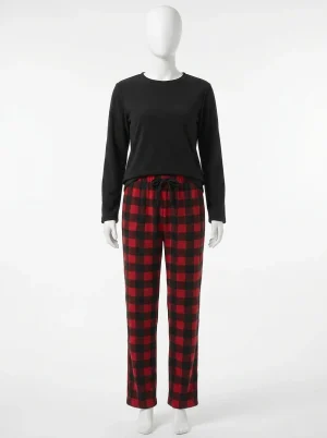 Pyjama polaire femme ensemble thermique extensible décontracté - Vue 1 - Pyjama polaire