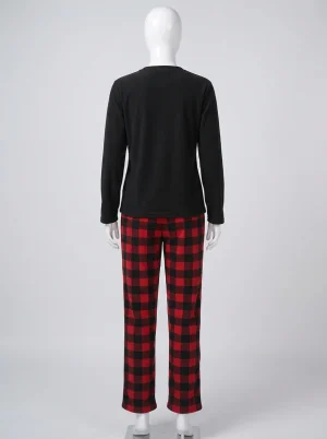 Pyjama polaire femme ensemble thermique extensible décontracté - Vue 2 - Pyjama polaire