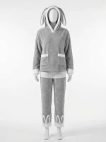 Pyjama polaire femme épais oreilles lapin - Vue 1 - Pyjama polaire