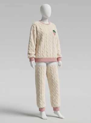 Pyjama polaire femme flanelle épaisse motifs ludiques hivernal - Vue 2 - Pyjama polaire