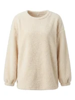 Pyjama polaire femme flanelle unie coupe décontractée - Vue 1 - Pyjama polaire