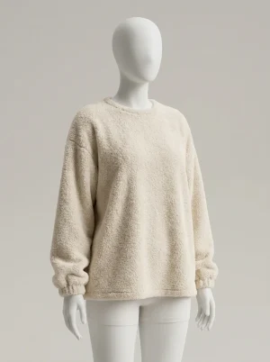 Pyjama polaire femme flanelle unie coupe décontractée - Vue 2 - Pyjama polaire