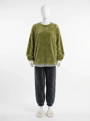 Pyjama polaire flanelle ample confort quotidien femme - Vue 1 - Pyjama polaire