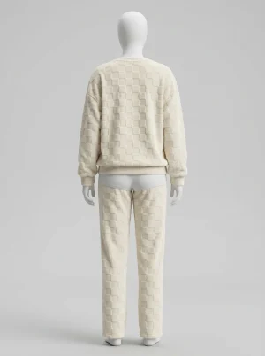 Pyjama polaire flanelle couple hiver chaud ensemble décontracté - Vue 2 - Pyjama polaire