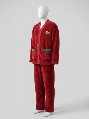 Pyjama polaire flanelle duo hivernal boutonné décontracté - Vue 2 - Pyjama polaire