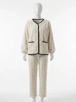 Pyjama polaire flanelle épais col revers femme - Vue 1 - Pyjama polaire