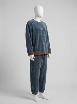 Pyjama polaire flanelle épais homme style coréen décontracté - Vue 2 - Pyjama polaire