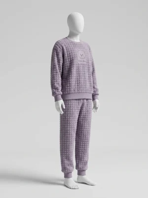 Pyjama polaire flanelle épais quotidien décontracté couples - Vue 2 - Pyjama polaire