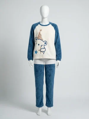 Pyjama polaire flanelle épaisse homewear mignon femme - Vue 1 - Pyjama polaire