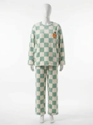 Pyjama polaire flanelle grande taille hiver confortable femme - Vue 1 - Pyjama polaire