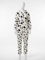 Pyjama polaire flanelle grenouillère capuche femme cocooning - Vue 1 - Pyjama polaire