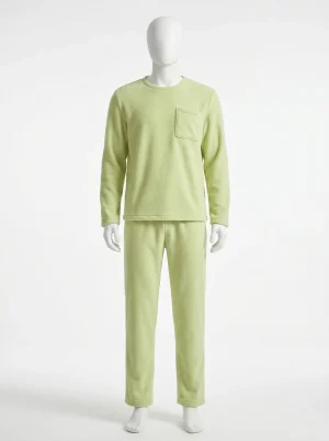 Pyjama polaire flanelle homme ensemble deux pièces minimaliste - Vue 1 - Pyjama polaire