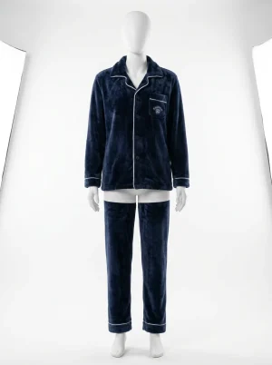 Pyjama polaire flanelle homme épais ensemble boutonnable classique - Vue 1 - Pyjama polaire