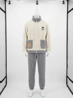 Pyjama polaire flanelle homme épais ensemble zippé thermique - Vue 1 - Pyjama polaire