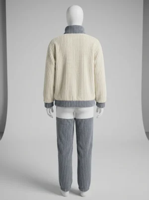 Pyjama polaire flanelle homme épais ensemble zippé thermique - Vue 2 - Pyjama polaire