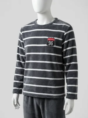 Pyjama polaire flanelle matelassé quotidien duo - Vue 2 - Pyjama polaire