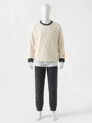 Pyjama polaire flanelle tricoté homme hivernal - Vue 1 - Pyjama polaire