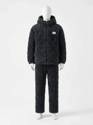 Pyjama polaire homme capuche matelassé triple couche - Vue 1 - Pyjama polaire