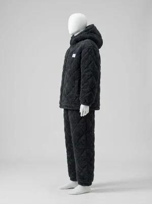 Pyjama polaire homme capuche matelassé triple couche - Vue 2 - Pyjama polaire