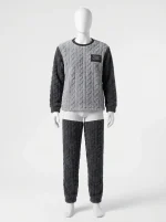 Pyjama polaire homme ensemble thermique texture torsadée - Vue 1 - Pyjama polaire