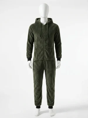 Pyjama polaire homme flanelle capuche ample quotidien - Vue 1 - Pyjama polaire