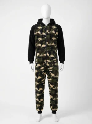 Pyjama polaire homme flanelle capuche homewear confortable - Vue 1 - Pyjama polaire