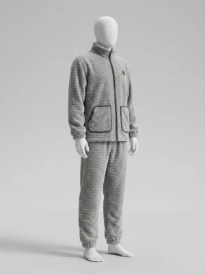 Pyjama polaire homme flanelle thermique confort hiver - Vue 2 - Pyjama polaire