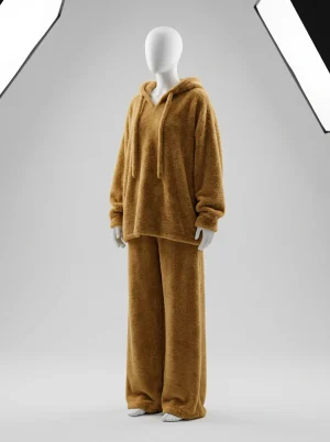 Pyjama polaire maille pelucheuse capuche confort hiver femme - Vue 2 - Pyjama polaire