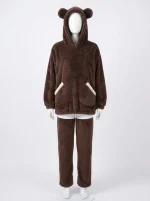 Pyjama polaire peluche épais hiver ours adulte - Vue 1 - Pyjama polaire