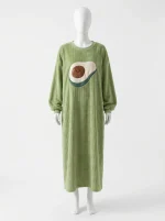 Pyjama polaire robe longue flanelle kawaii femme - Vue 1 - Pyjama polaire