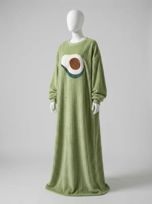 Pyjama polaire robe longue flanelle kawaii femme - Vue 2 - Pyjama polaire