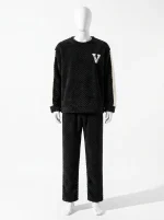 Pyjama polaire velours corail épais ample masculin détente - Vue 1 - Pyjama polaire