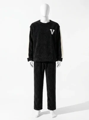 Pyjama polaire velours corail épais ample masculin détente - Vue 1 - Pyjama polaire